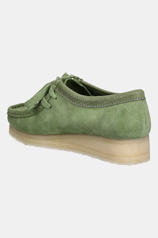 Încălțăminte Clarks Originals pantofi sport din piele întoarsă Wallabee 26180167 verde