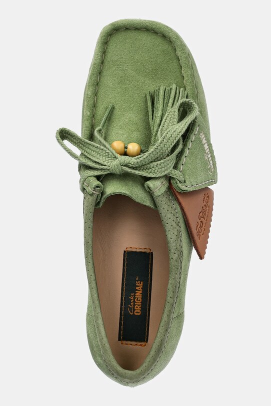 Clarks Originals pantofi sport din piele întoarsă Wallabee verde 26180167