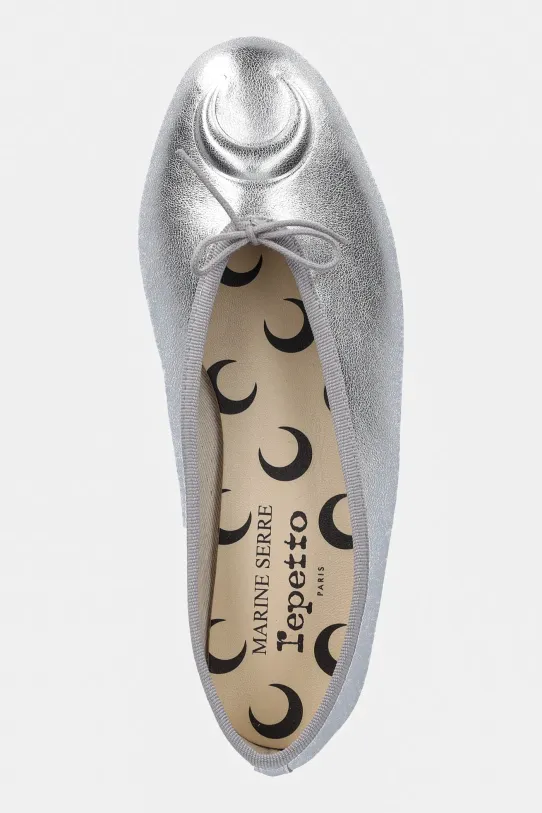 Kožené baleríny Marine Serre Lilouh Soft Nappa MS x Repetto stříbrná WFW053A.RLEA0032
