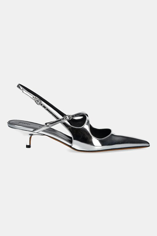 Proenza Schouler szpilki skórzane Slash SH252038.F001WF.041 srebrny SS25