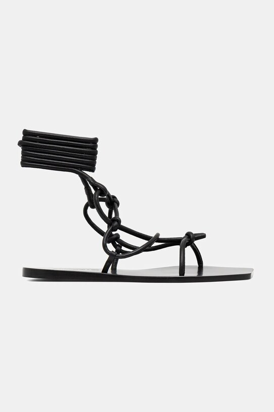 Кожени сандали Rick Owens Lilies Penta LI01E4808.LLP.09 черен SS25
