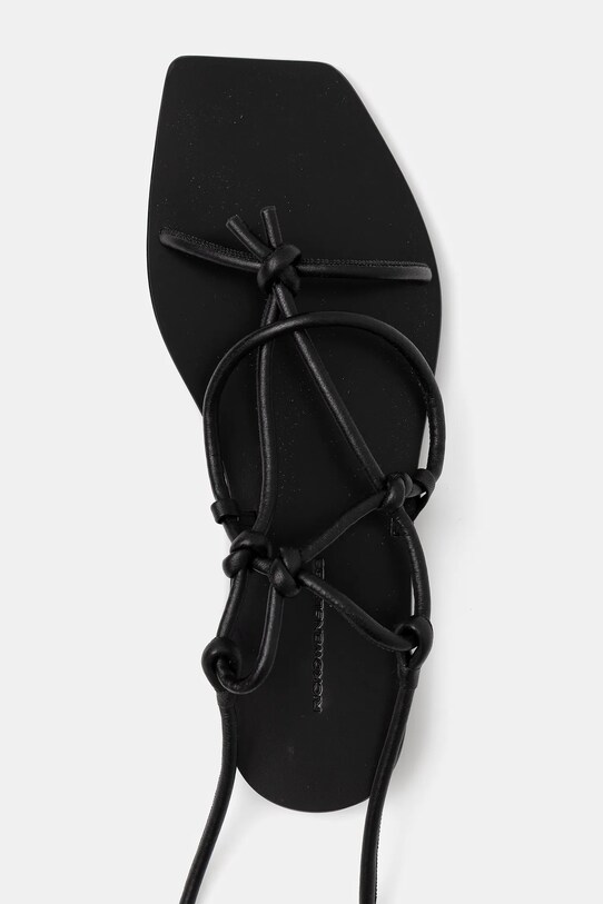 Кожени сандали Rick Owens Lilies Penta черен LI01E4808.LLP.09