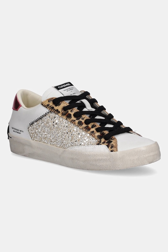 Шкіряні кросівки Crime London DISTRESSED танкетка білий 21010AA7