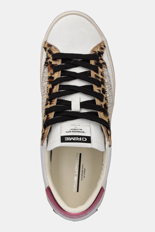 Kožené sneakers boty Crime London DISTRESSED bílá 21010AA7