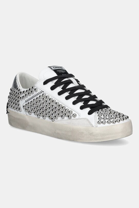 Crime London sneakersy skórzane DISTRESSED płaska biały 27010PP6