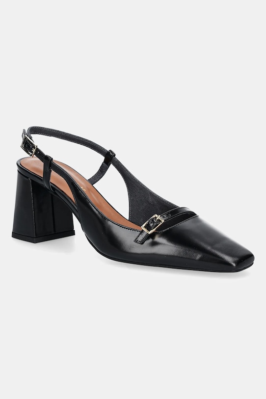 Jonak pantofi de piele DADELLE CUIR GLACE calcai expus negru 3700171