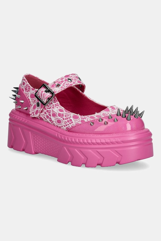 Koi Footwear ballerine Candyfloss Demon Spiked Stomper tessile rosa AK49