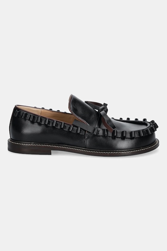 JW Anderson leather loafers Ruffle Moccasin FW0167.LA0323.999 black SS25