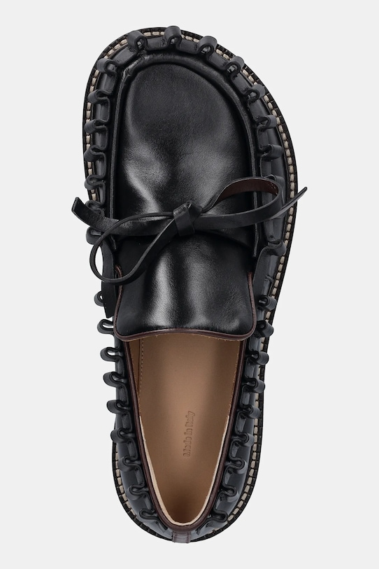 JW Anderson leather loafers Ruffle Moccasin black FW0167.LA0323.999