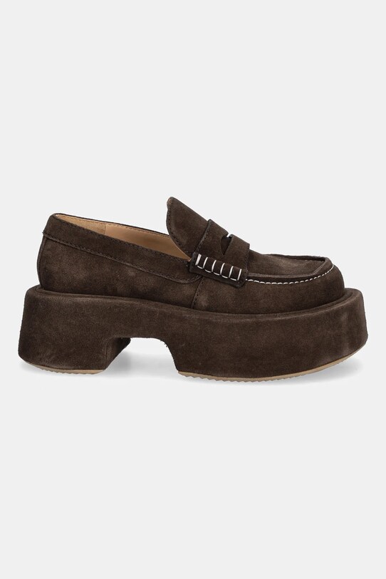 Μοκασίνια σουέτ JW Anderson Platform Moccasin FW0169.LA0240.600 καφέ SS25