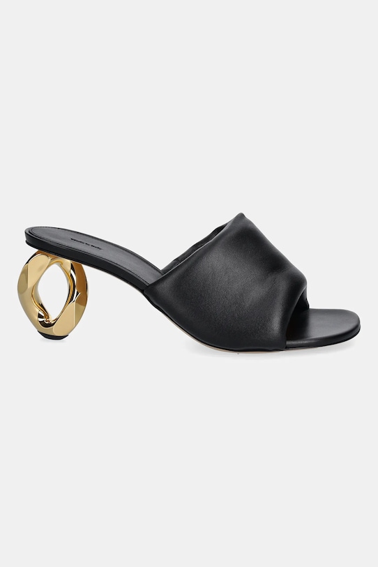 Kožené šľapky JW Anderson Chain Heel Open Mule SN0076.LA0161.999 hnedá SS25