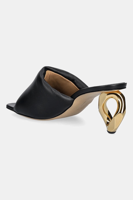 Obuv Kožené šľapky JW Anderson Chain Heel Open Mule SN0076.LA0161.999 hnedá