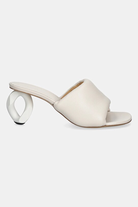JW Anderson infradito in pelle Chain Heel Open Mule SN0100.LA0161.002 beige SS25