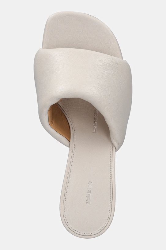 JW Anderson klapki skórzane Chain Heel Open Mule beżowy SN0100.LA0161.002