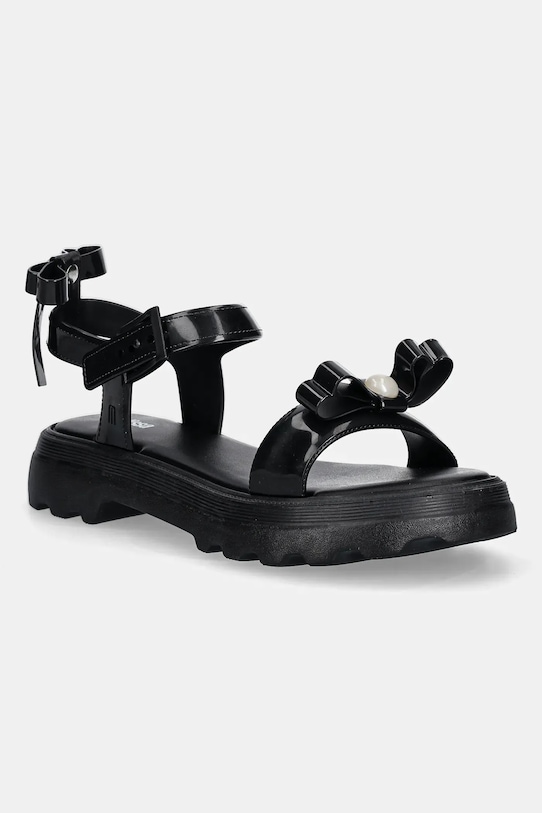 Σανδάλια Melissa MELISSA TOWN SANDAL BOW AD ίσια πλατφόρμα μαύρο M.35972