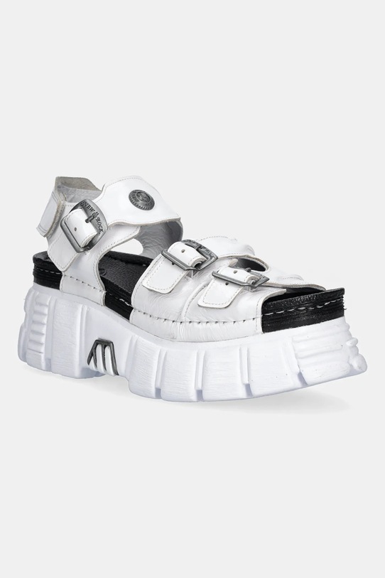Δερμάτινα σανδάλια New Rock CHAROL ARRUGADO 5-8 cm λευκό M.BIOS101.C3