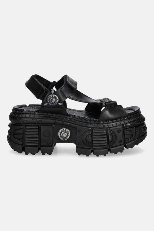 New Rock sandale de piele ITALI M.BIOS130.C7 negru SS25