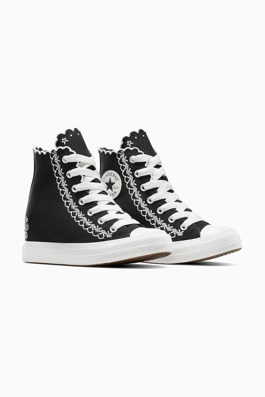 Πάνινα παπούτσια Converse Chuck Taylor All Star Wedge A13546C μαύρο SS25