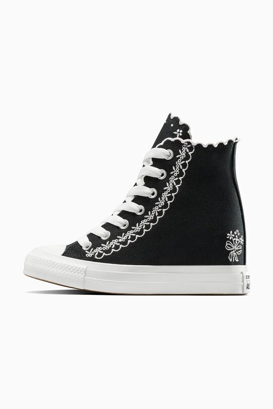 Πάνινα παπούτσια Converse Chuck Taylor All Star Wedge A13546C μαύρο