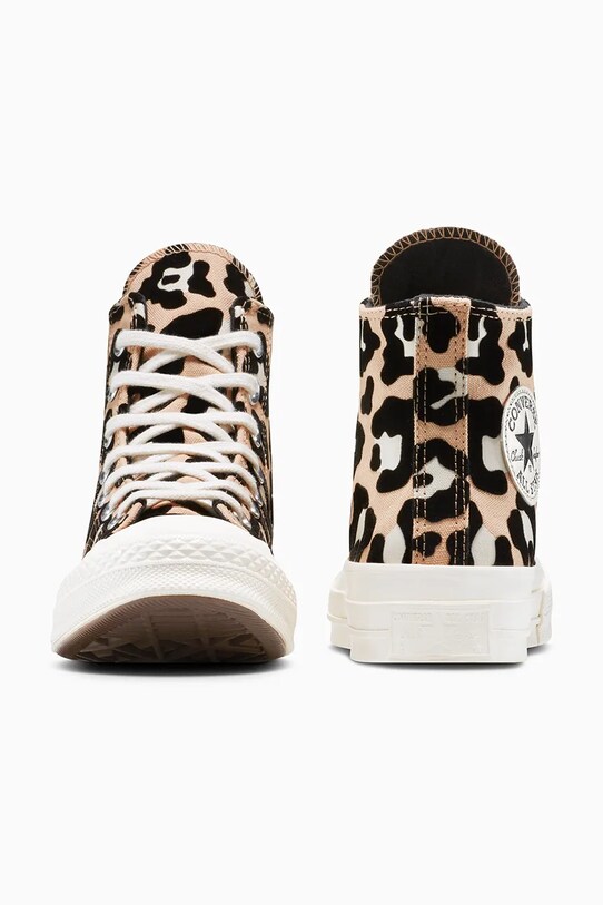 Обувки Високи кецове Converse Chuck 70 Leopard A14945C бежов
