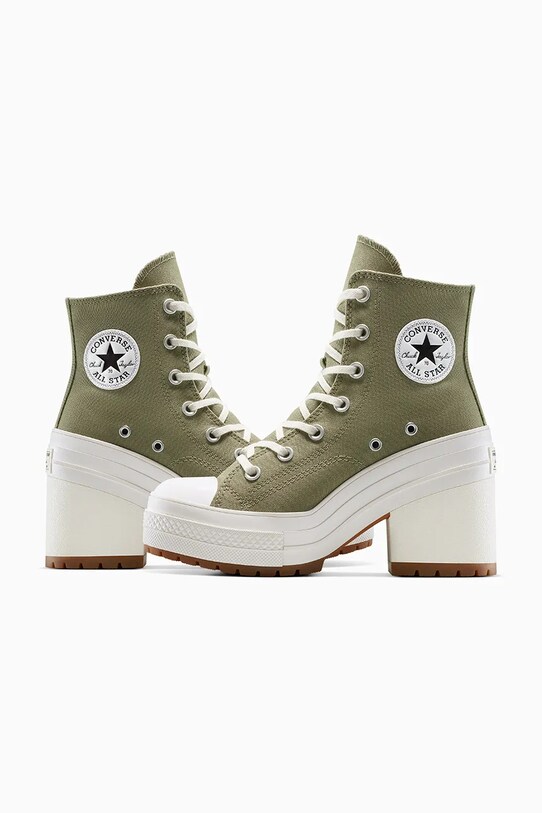 Πάνινα παπούτσια Converse Chuck 70 De Luxe Heel πράσινο A11899C