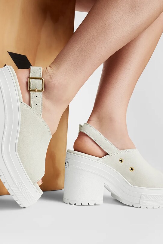 Converse sandale din piele întoarsă Chuck 70 De Luxe Heel Mule A15070C