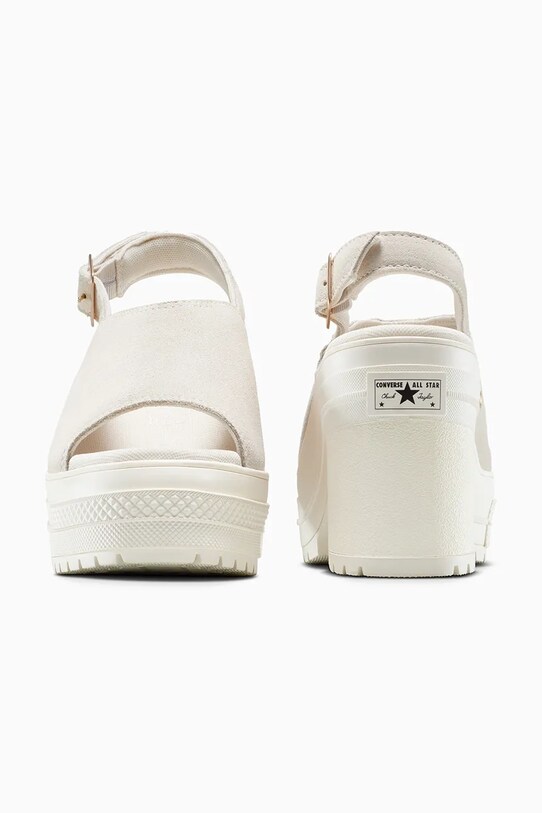 Încălțăminte Converse sandale din piele întoarsă Chuck 70 De Luxe Heel Mule A15070C alb