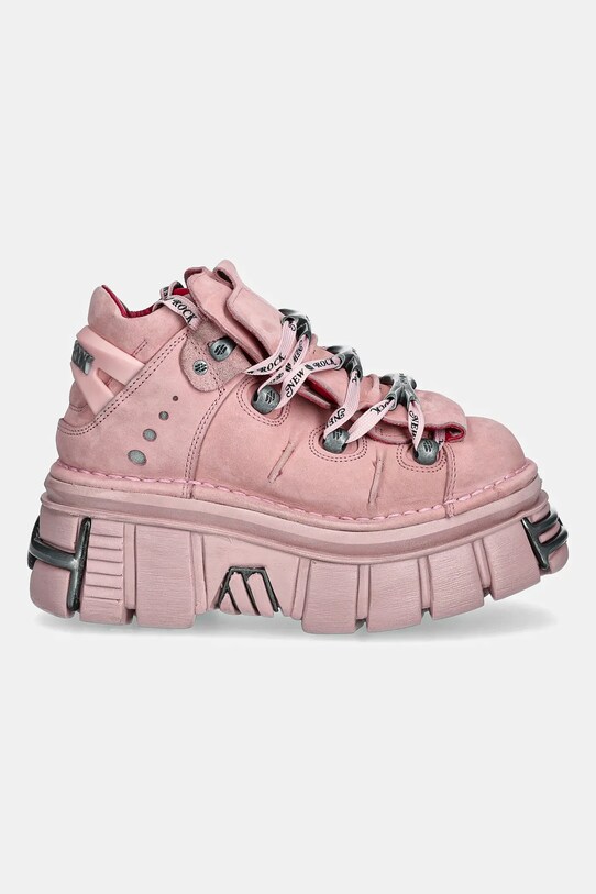 New Rock sneakers din piele întoarsă Nobuk Rosa, Tower Rosa C73 E14 Acero M.106.C158 roz SS25