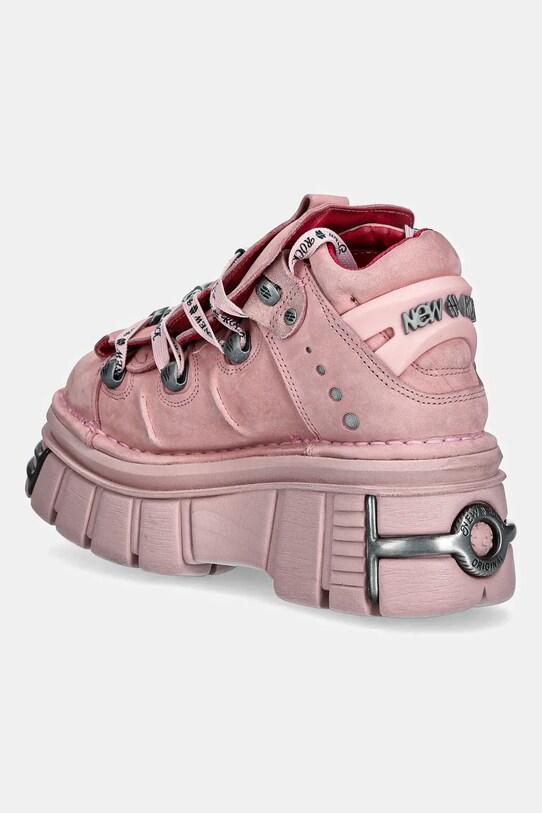Încălțăminte New Rock sneakers din piele întoarsă Nobuk Rosa, Tower Rosa C73 E14 Acero M.106.C158 roz