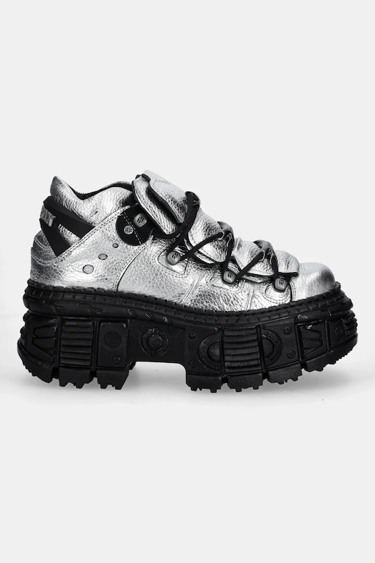 Кожаные ботинки New Rock Floater Plata, Tank Casco Negro Sin M.106WALL.C16 серебрянный SS25