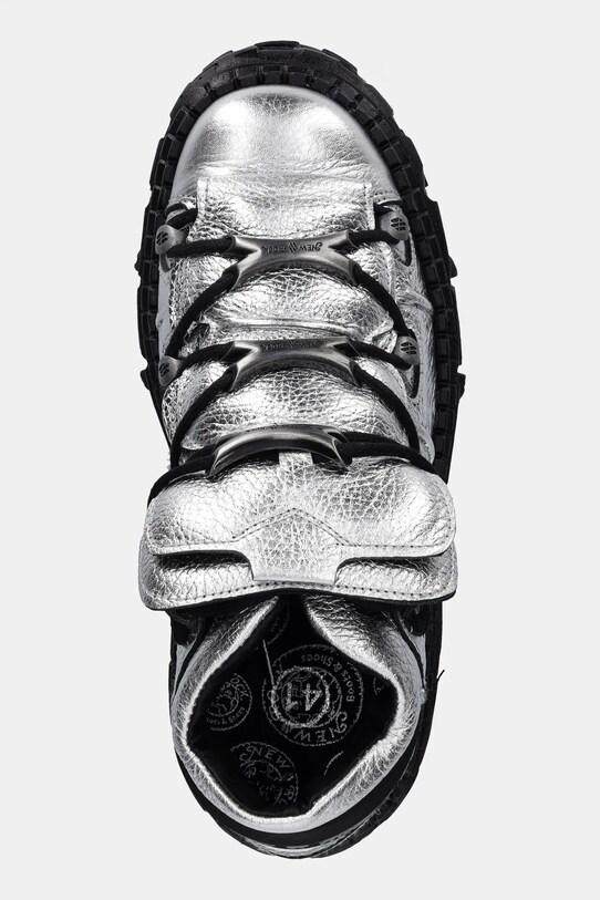 New Rock buty skórzane Floater Plata, Tank Casco Negro Sin srebrny M.106WALL.C16
