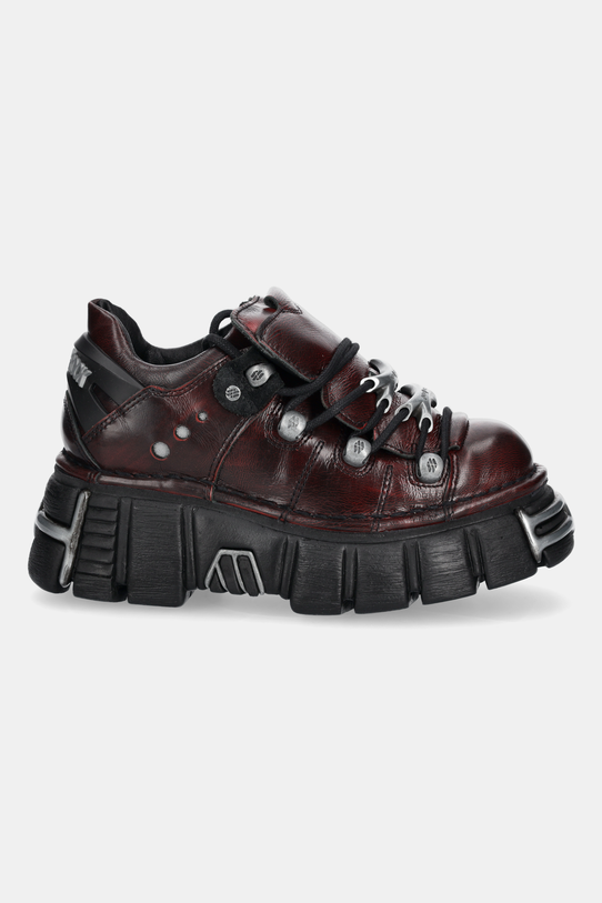 New Rock sneakers din piele M.120N.C67 burgundia SS25