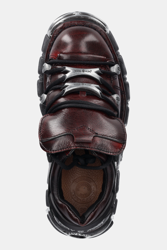 New Rock sneakers din piele burgundia M.120N.C67