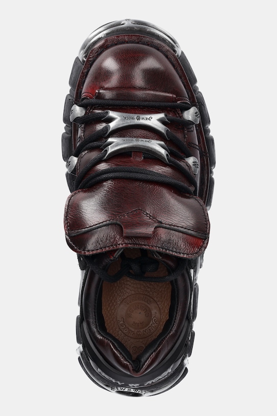 New Rock sneakersy skórzane bordowy M.120N.C67