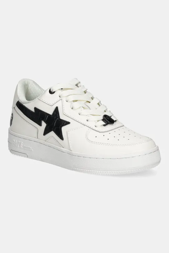 A Bathing Ape leather sneakers BAPE STA ICON #1 L grain leather white 1L30291305