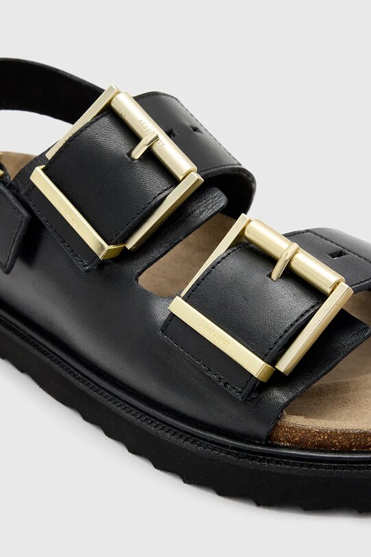 AllSaints sandale de piele Isla Sandal negru W043FC.BLK