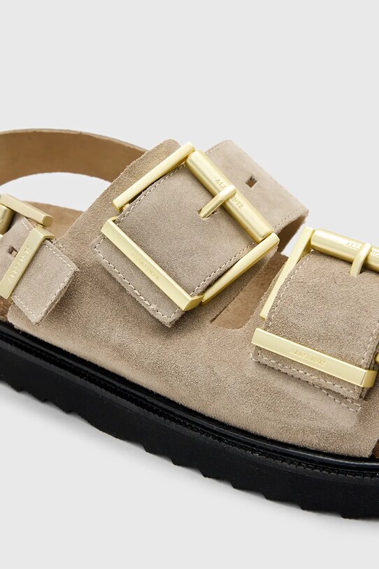 AllSaints sandały zamszowe Isla Sandal beżowy W045FC.SAN
