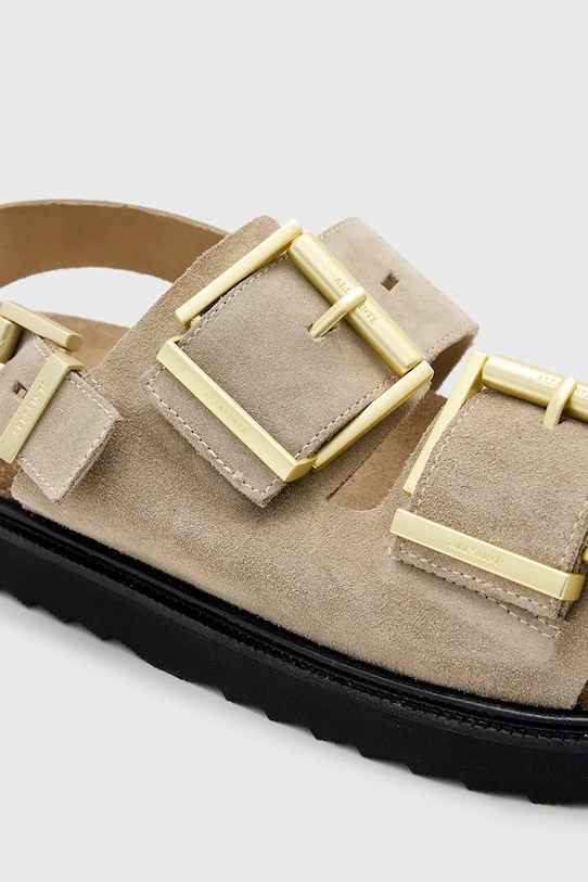 AllSaints sandały zamszowe Isla Sandal beżowy W045FC.SAN
