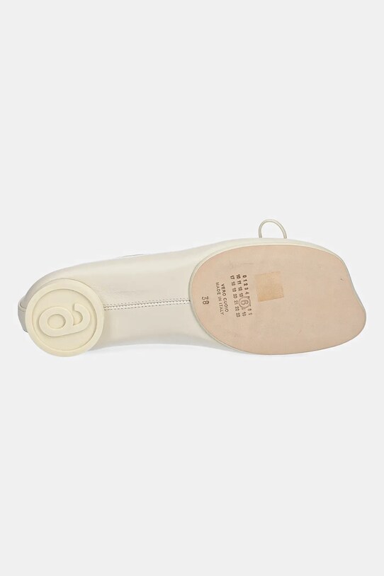 MM6 Maison Margiela baleriny skórzane S59WZ0099.P3628.T2012 beżowy