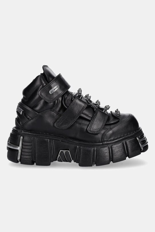Кожаные кроссовки New Rock NOMADA NEGRO, TOWER NEGRO ACERO M.285C.S1 чёрный SS25