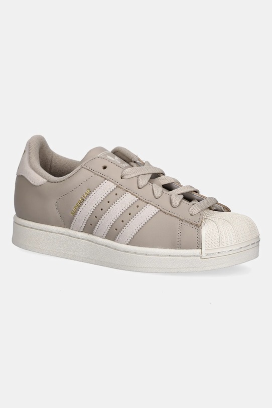 adidas Originals sneakersy skórzane Superstar II W niska beżowy HQ4918