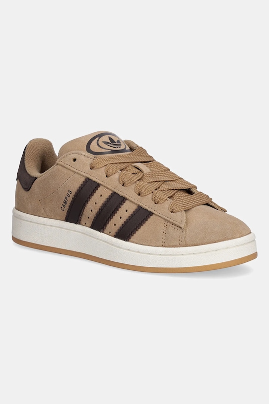 Semišové tenisky adidas Originals Campus 00S W plochá zelená JQ8289