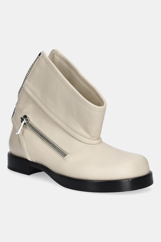 JW Anderson leather ankle boots Biker Boot grain leather beige BT0101.LA0268