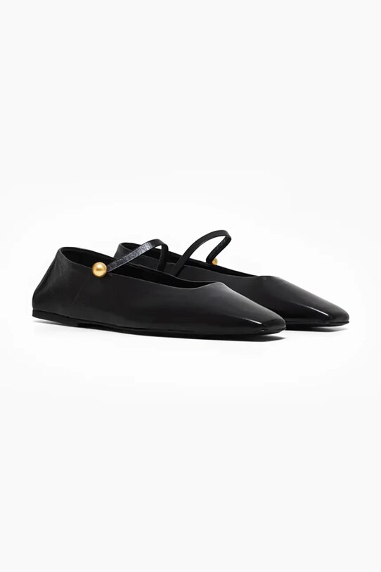 Vanda Novak baleriny skórzane Evina Evina.Wet.Black czarny SS25
