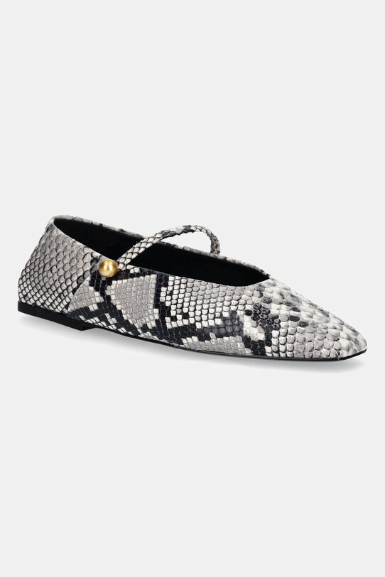 Vanda Novak baleriny skórzane Evina Evina.Python.Gray szary SS25