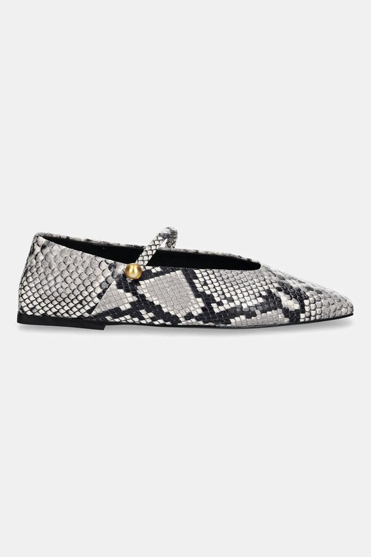 Vanda Novak baleriny skórzane Evina szary Evina.Python.Gray