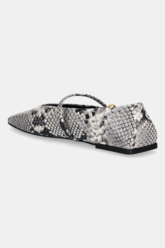 Obuwie Vanda Novak baleriny skórzane Evina Evina.Python.Gray szary