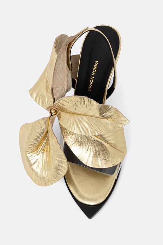 Vanda Novak sandale de piele Daisy Platinum Gold aur Daisy.Platinum.Gold