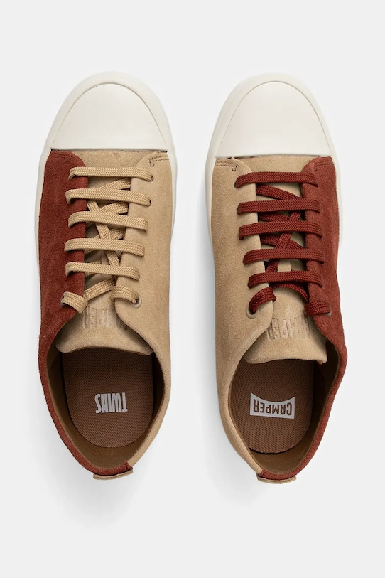 Camper teniși din piele întoarsă TWS Planet friendly burgundia K200980.016