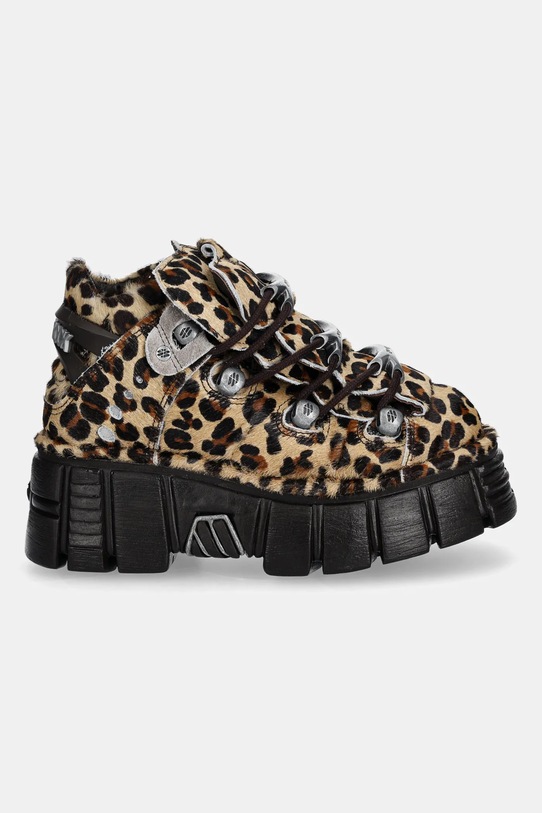 New Rock sneakersy zamszowe PELO LEOPARDO PONY M.106.C114 brązowy SS25